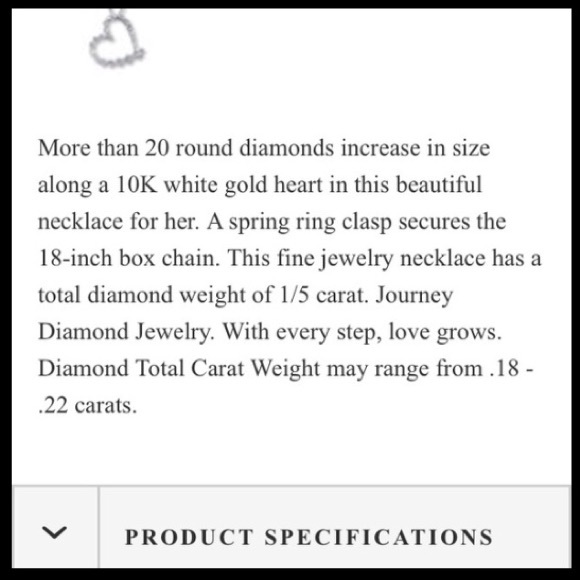 NWOT Ring & Necklace Heart, diamonds, white gold - Picture 5 of 5